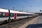 A single deck TGV waits to depart Marseille Saint-Charles 